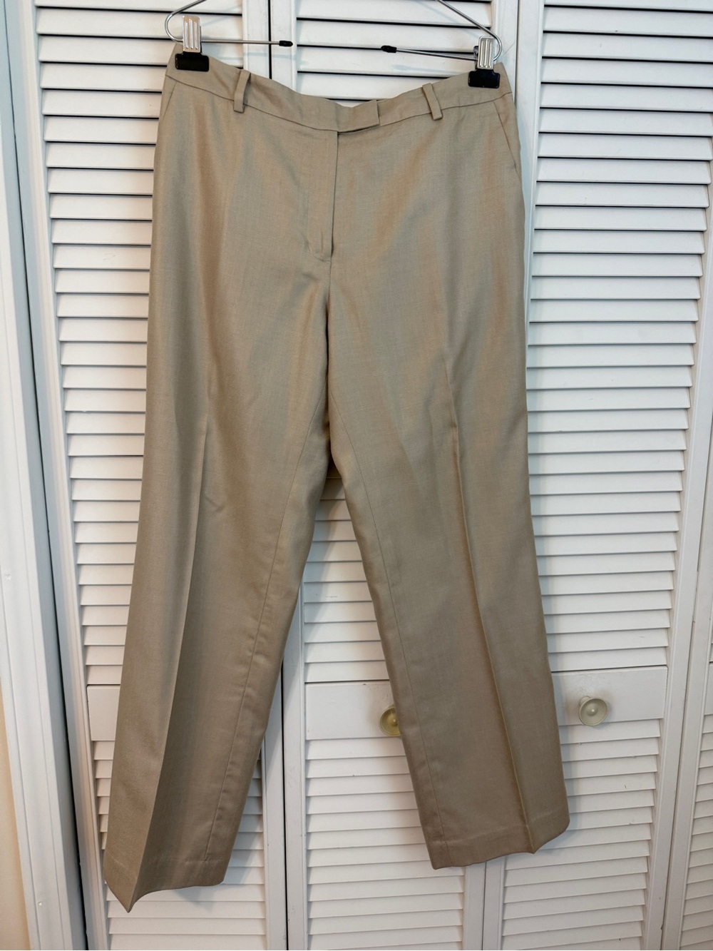 Brooks Brothers Women Silk Wool Pants Gold Beige Size 12 Pleated Old Money Italy